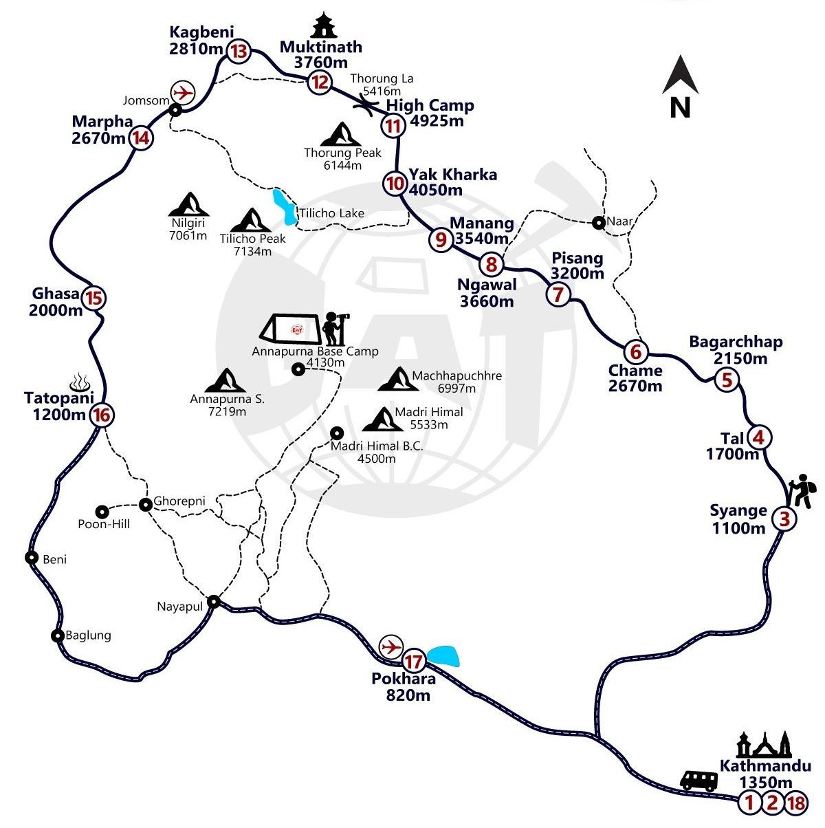 Annapurna-Circuit-Trek-Map