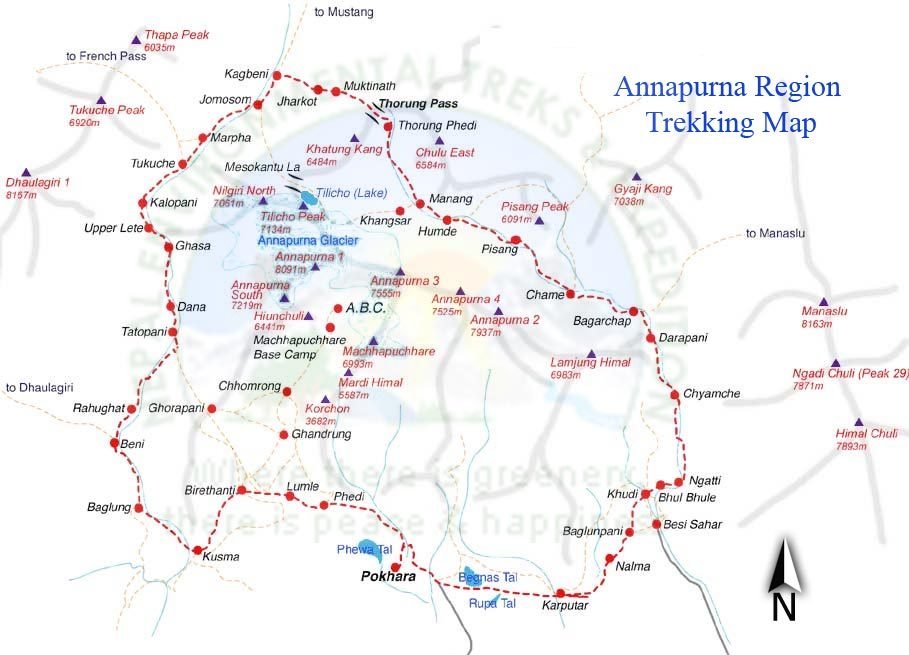 Annapurna Siklis Trek Map