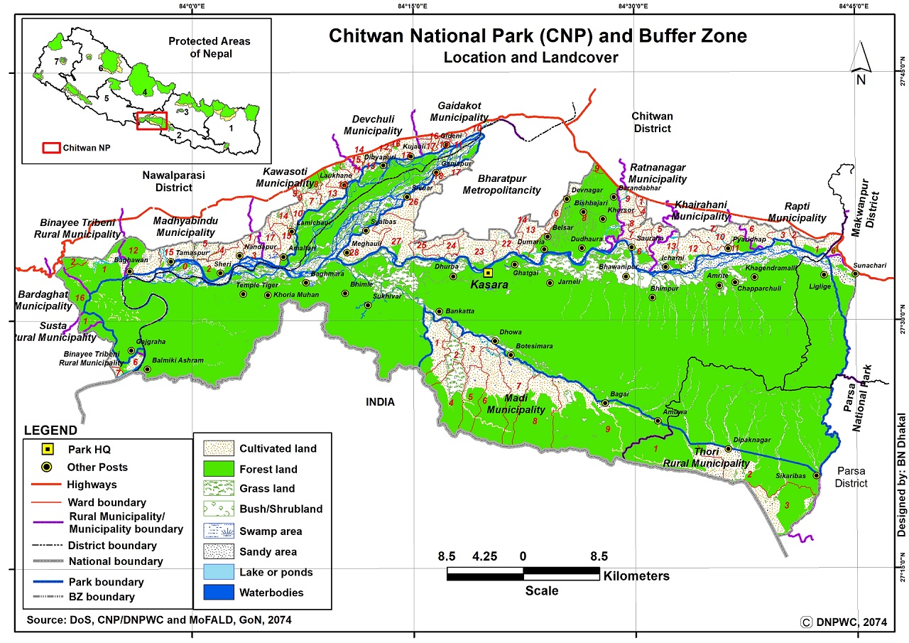 Chitwan National park Route Map