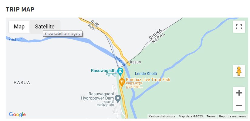 Kailash Mansarovar via Kerung Route Map